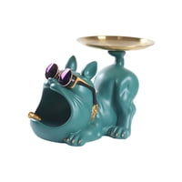 Magideal - Bandeja De Almacenamiento De Escritorio Para Perro, Figura Coleccionable, Bandeja De Joyería, Escultura De Animal Para Sala De Estar, Entrada, Decorac Verde