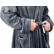 thumbnail image 5 of Bata de Felpa de Lujo con Capucha NY Threads Talla Grande XL Gris, 5 of 6