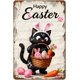 thumbnail image 1 of Letrero estaño metal conejo Pascua vintage conejo flor huevo primavera arte pared hogar granja cocina dormitorio 20x30cm, 1 of 6