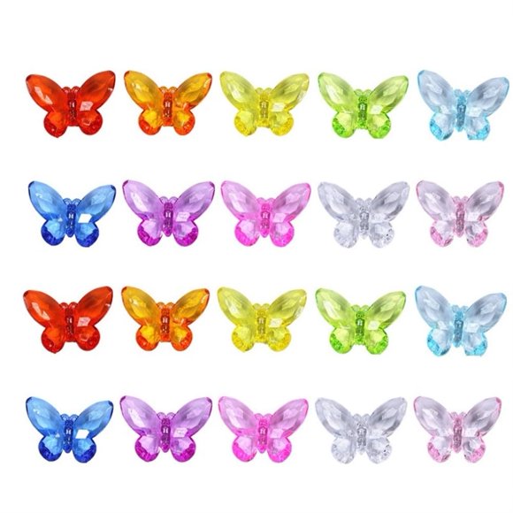 Gemas Acrílicas SPRMUD 20 pzas 5,7 × 4 cm Mariposa Colorida