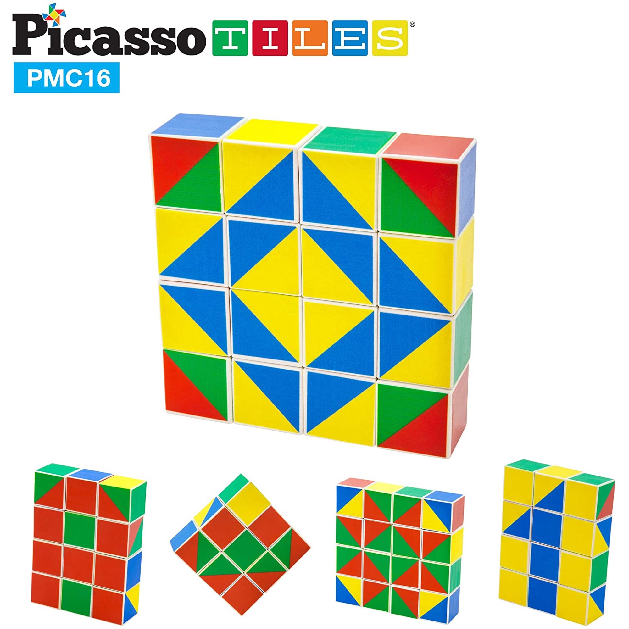 Picassotiles 16 Piezas Juego De Rompecabezas Magnético Magic Cube Puzzles Rompecabezas Rom Picassotiles Picassotiles