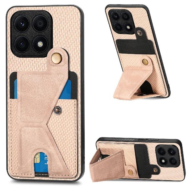 Funda Resistente para Honor X8A con Tarjetero y Soporte, Diseño Magnético Blanco