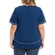 thumbnail image 3 of GRACIA Y GRANDEZA Camisetas de Verano para Mujer Tallas Grandes Manga Corta Cuello Redondo Suelto Casual Blusa de Punto Tops 2X Azul Marino, 3 of 5