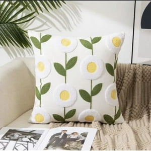 Homestore - Funda Cojín Bordada 45X45 Cm Flor Redonda