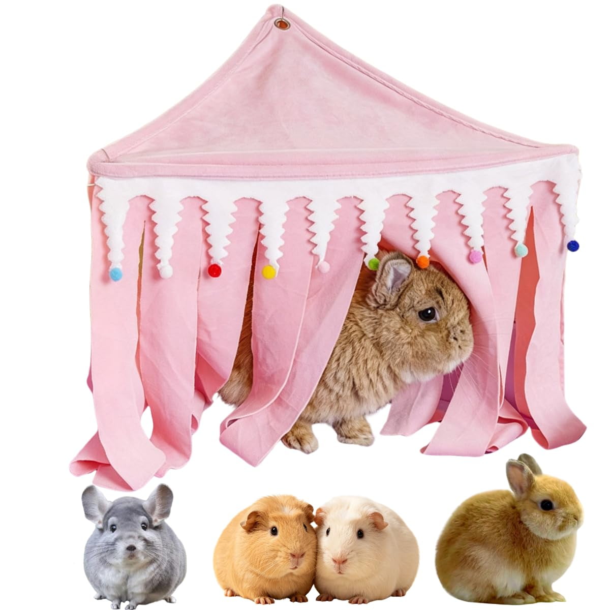 Refugio Copfeu 30 cm Rosa de Forro Polar para Cobaya y Conejo