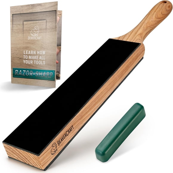 BeaverCraft Leather Strop for Knife Sharpening DoubleSide