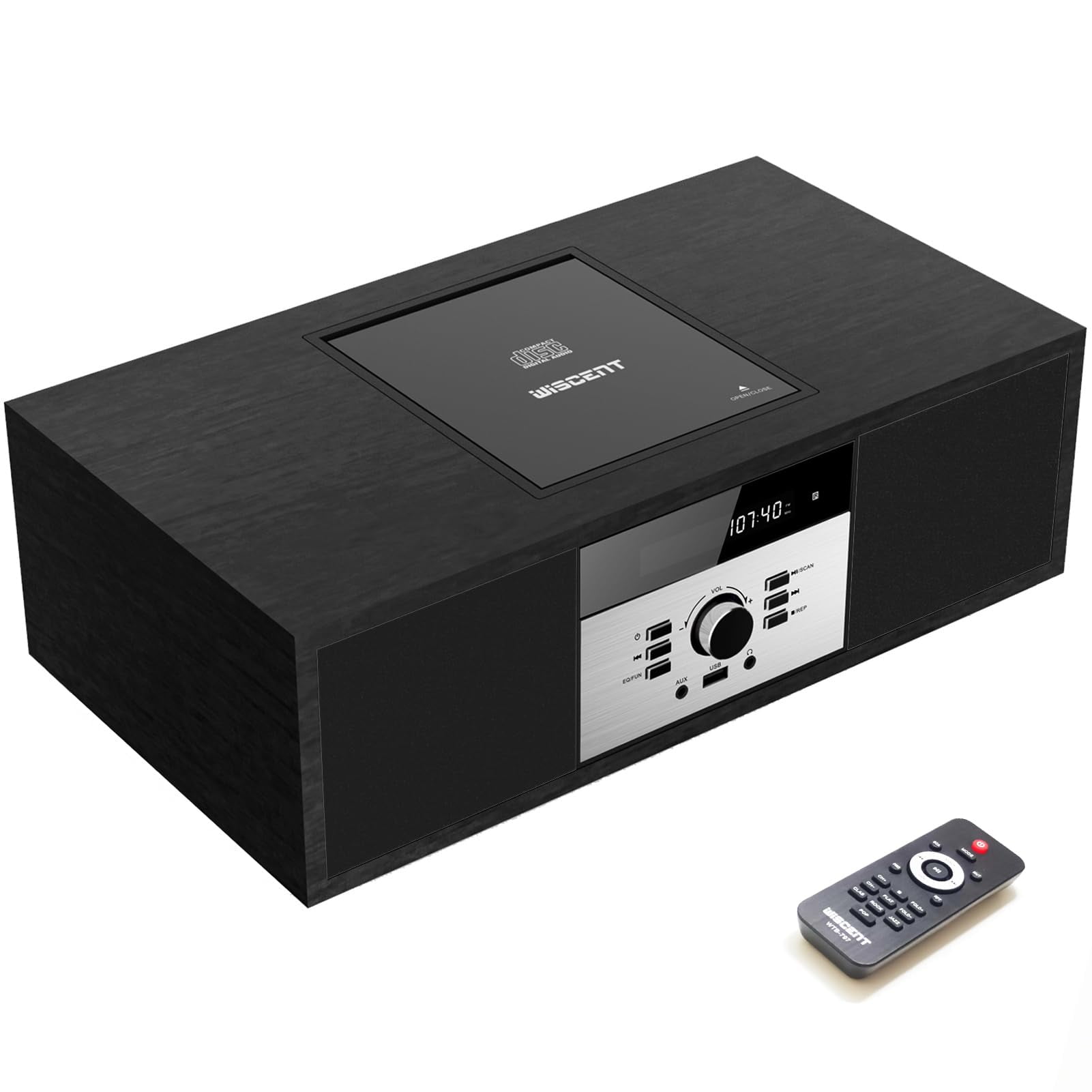 Sistema Estéreo Bluetooth Wiscent Vintage Micro Hifi Reproductor De Cd