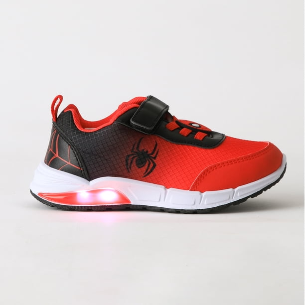 Zapatilla Luces Niño Velcro Spiderman Rojo Marvel