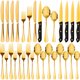 thumbnail image 1 of Astercook 24-Piece Silverware Set with Steak Knives, Gold Flatware, 1 of 3