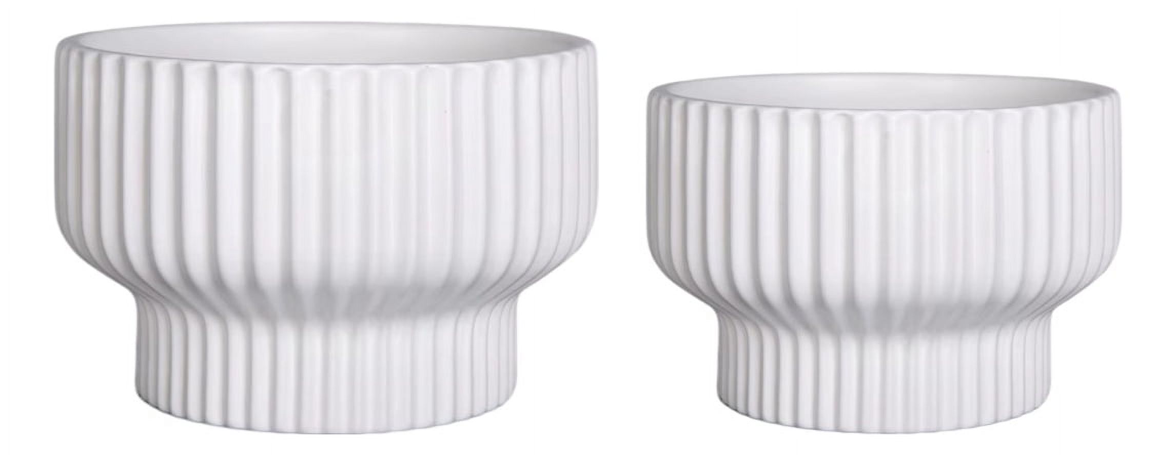 Genérico - Set 2 Macetas Cerámica Minimalista Texturizada Drenaje Jhn