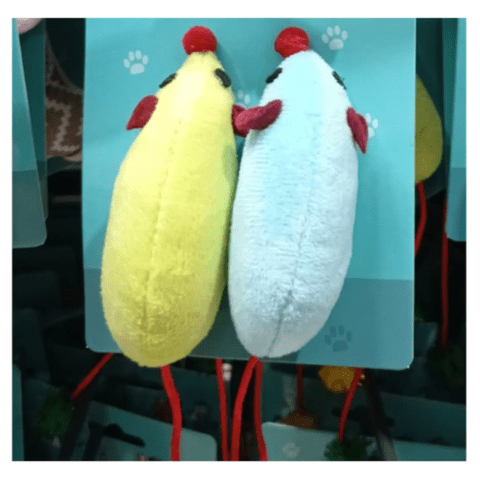 Genérico - Set 2 Mini Ratones Juguete Peluche Para Gatos