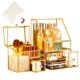 thumbnail image 1 of Organizador de maquillaje CoralHouse, cristal de alta dureza, oro blanco, 1 of 6