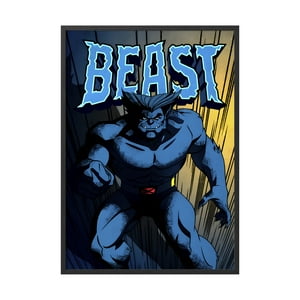 Creango - Cuadro Poster Enmarcado Bestia Xmen Hombre X Marvel Decorativo