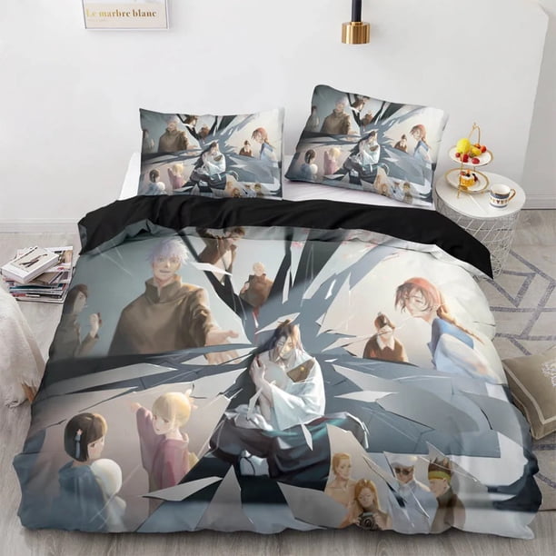 3D Anime Jujutsu Kaisen Bedding Set,Satoru Gojo Duvet Cover Set King Twin Double,Child Adults Gift Bedroom Decoration Bed Sheets