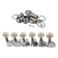 Magideal - 6 Piezas Clavijas De Afinación De Guitarra Afinadores Sellados Cabezales De Máquina 6R Relación De Engranaje Perillas Teclas De Afinación Botón