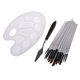 thumbnail image 3 of Juego De Cepillos De Pelo De Nailon Con Punta Redonda De 12 Piezas Con Raspador De Mezcla De Paleta, 3 of 5