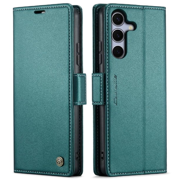 CaseMe tipo cartera Samsung Galaxy S25 5G con cierre magnético, RFID, tarjetero, soporte, carga inalámbrica