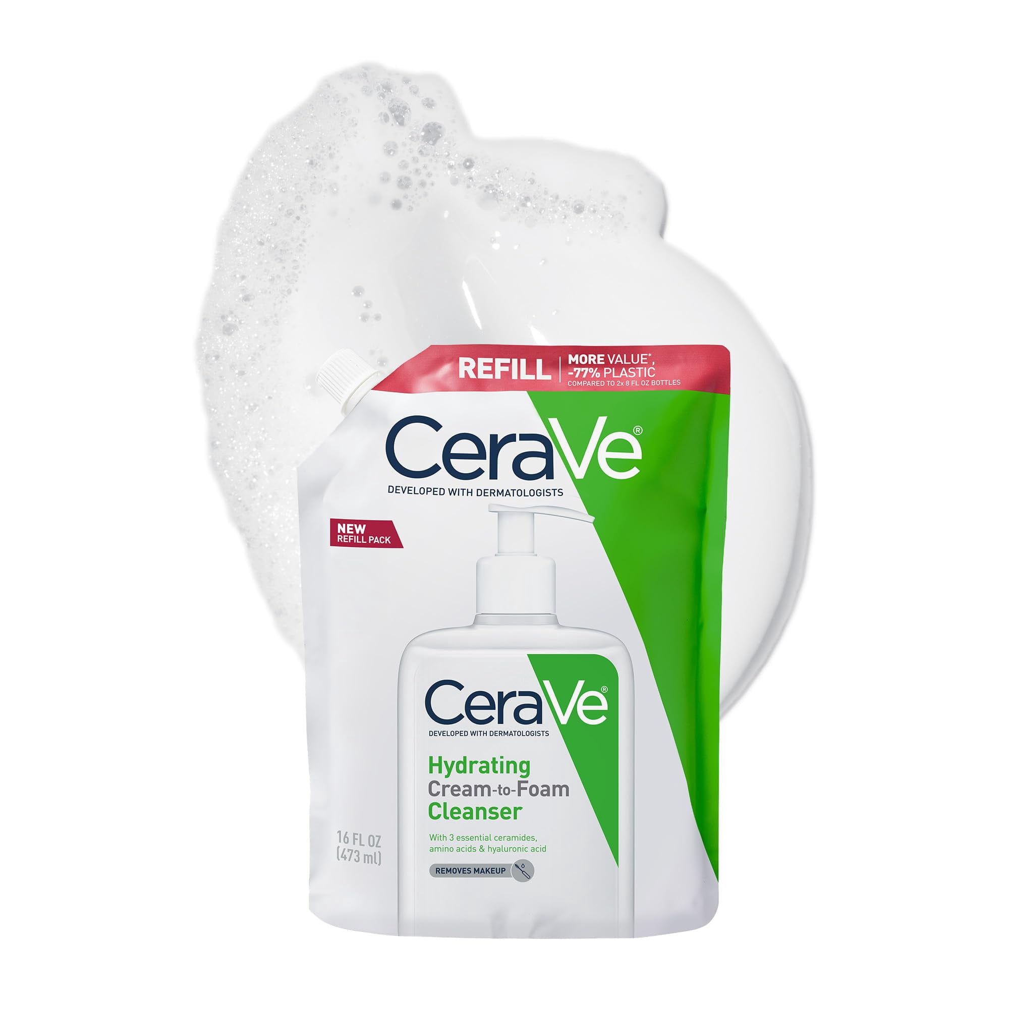 Crema Hidratante Cleanser Cerave Para Hacer Espuma, 480 Ml, Rellena La Piel Seca