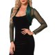 thumbnail image 4 of Chaqueta de Satén para Vestidos de Noche de Mujer Malla Formal Cubierta Abierta Frontal Manga Larga Bolero Corto XL Verde Oscuro, 4 of 6
