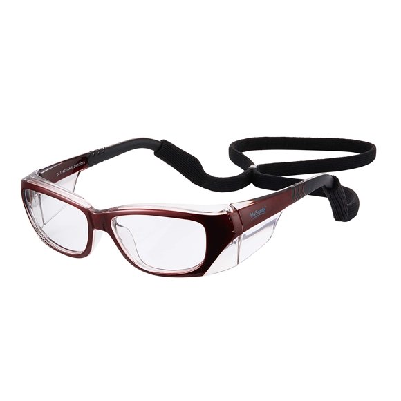 Gafas de seguridad MYSANDY ANSI Z87.1 con montura roja y lente transparente