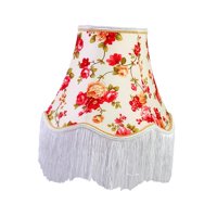 Magideal - Pantalla De Lámpara Con Flecos, Pantalla Europea Retro Para Lámpara Colgante, Tela De Sombra, Pantalla De Encaje Con Cuentas Artísticas Para Sala De , Rojo