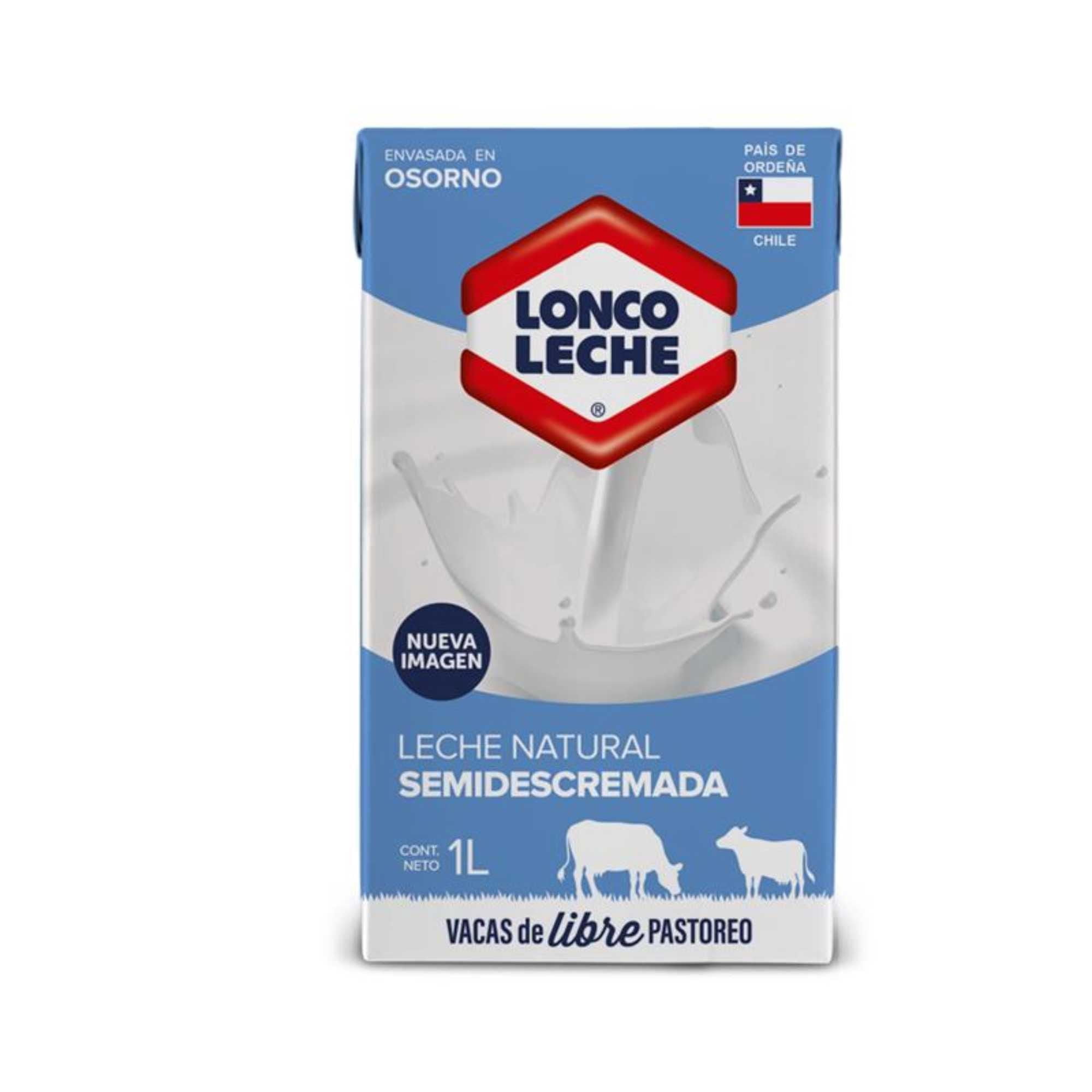 Leche Natural Semidescremada Lonco Leche 1 L Loncoleche