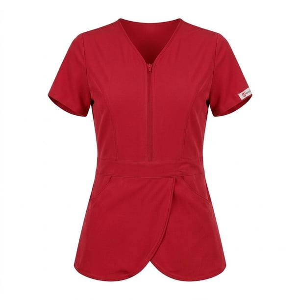 Delantal Anti fluidos Mujer Tulipán con cierre. Rojo