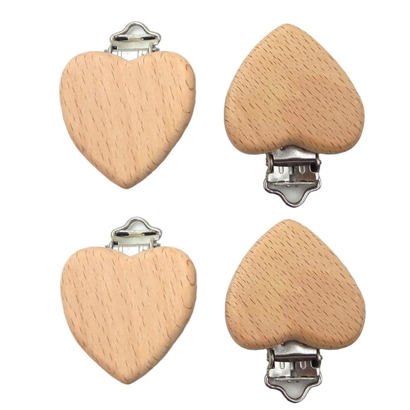 Clip Sujetador Para Chupón De Madera Natural 10 Piezas Haya
