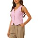 thumbnail image 4 of INSPIRE CHIC Chaleco de Mujer sin Mangas con Botones, Escote en V, Cintura Recortada, Rosa Talla S, 4 of 6