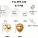 thumbnail image 1 of 116pcs, 18/12/10/5 Inch White And Golden Balloon Garland Arch Set Wedding Baby Birthday Bachelorette Engagement Anniversary Party Backdrops DIY Decoration, 1 of 2