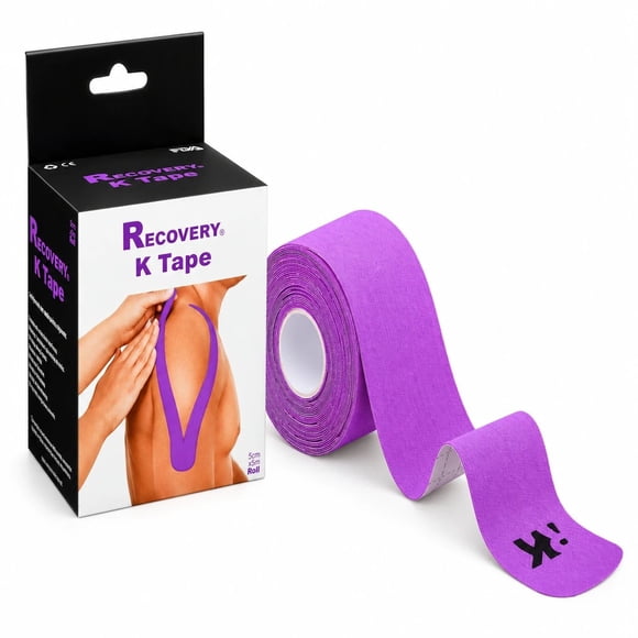 K Tape Recovery Morado 5 cm x 5 m – 20 Tiras Precortadas