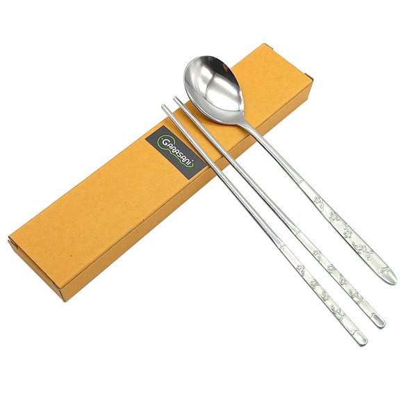 Cubiertos GARASANI 21 cm Cuchara y Palillos de Acero Inoxidable