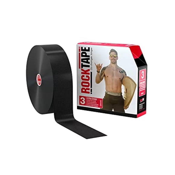 Cinta adhesiva RockTape negra, rollo sin cortar, 1 unidad