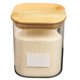 thumbnail image 1 of Frasco Hermetico Cuadrado 900ml Vidrio 10cm Con Tapa Bambú, 1 of 3