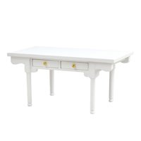 Magideal - Escritorio De Mesa En Miniatura De Madera Para 1/12, Escritorio En Miniatura En Miniatura Con Cajón De Apertura, Modelo De Muebles Par Blanco