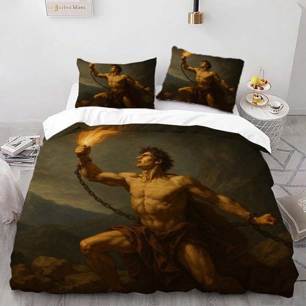 Prometheus Printed Duvet Cover Set Three-Piece Bedding Set with Duvet Cover and 2 Pillowcases Soft and Comfortable for All Seasons