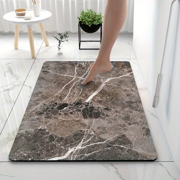 1pc Super Absorbent Diatom Mud Bath Rug - Soft and Non-Slip Shower Carpet for Home Bathroom - Quick Dry Bath Mat with Diatomaceous Earth - Bathroom Accessories