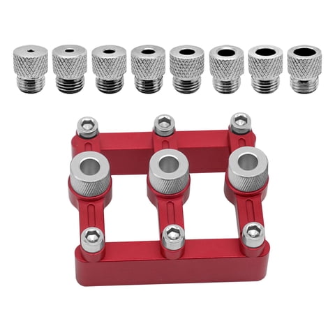 Magideal - Agujero De Pasador Para Carpintería, Guía De Perforación, Kits De Guía De Taladro De Pasador Para Carpintería, Conveniente, 3 En 1, Localizadores De P 11 Buje De Perforación