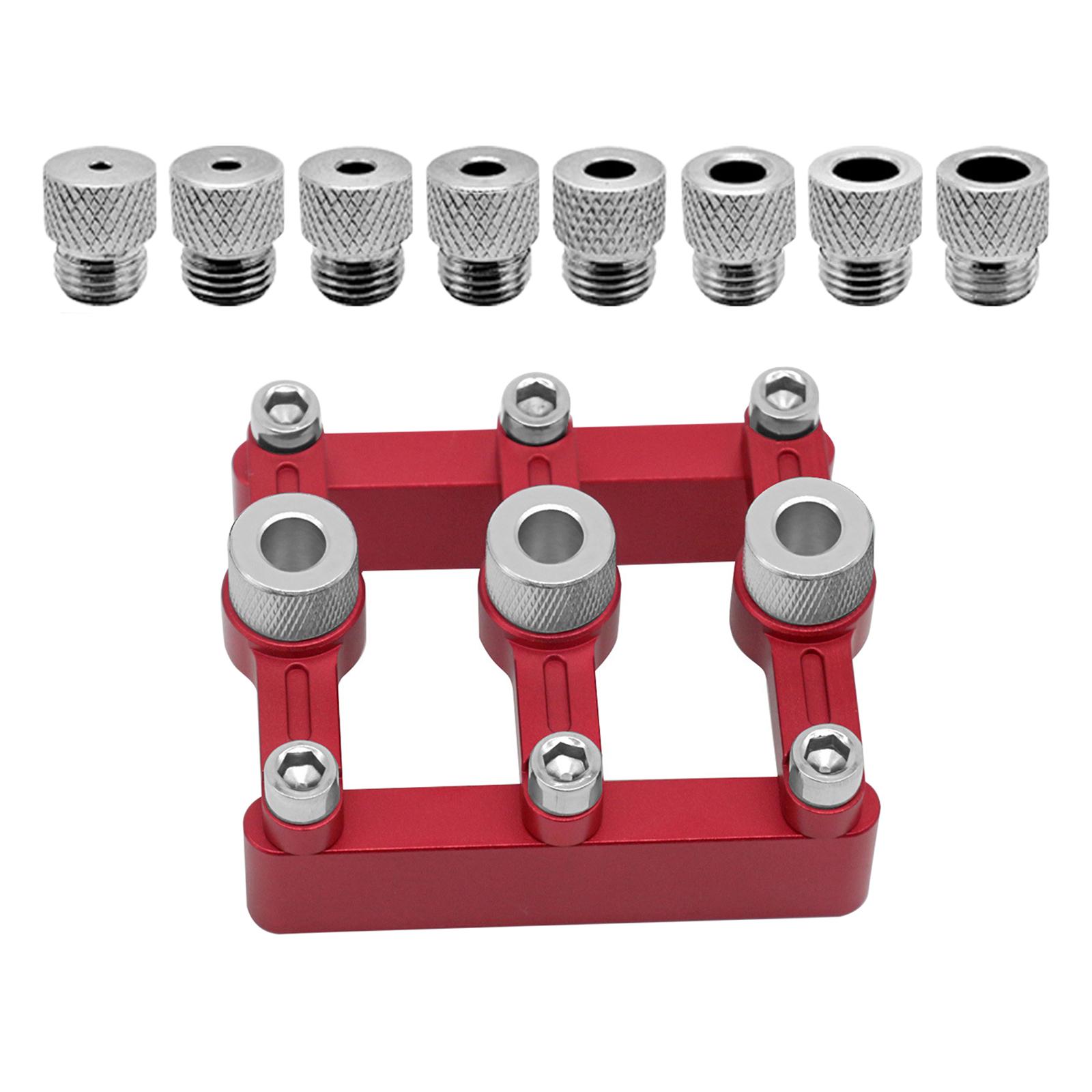 Magideal - Agujero De Pasador Para Carpintería, Guía De Perforación, Kits De Guía De Taladro De Pasador Para Carpintería, Conveniente, 3 En 1, Localizadores De P 11 Buje De Perforación