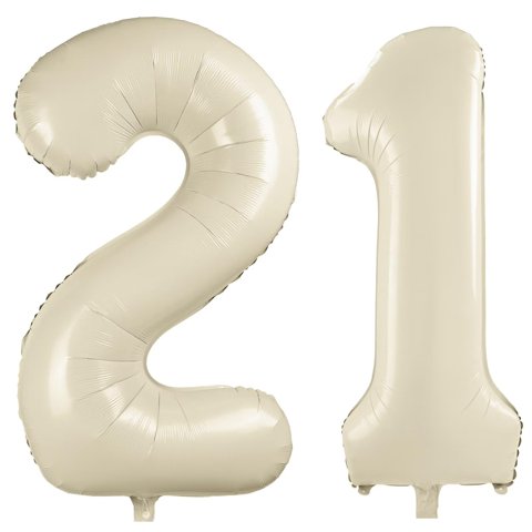 Globos Lvmoqiqiu De 40 Pulgadas, Blancos, Número 21 Y Beige, Número 12