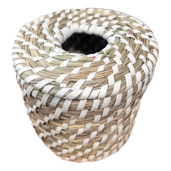 Servilletero Bambu Porta Pañuelo Madera Decorativo Tejido B Beige