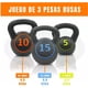 thumbnail image 2 of Kettlebell Set 3 Pesas Rusas 5lb 10lb 15lb Con Base Boomfit, 2 of 7