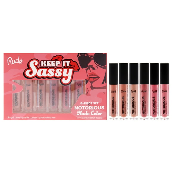 Set Labiales Rude Cosmetics Keep it Sassy Notorious Nude 6 x 2.4ml