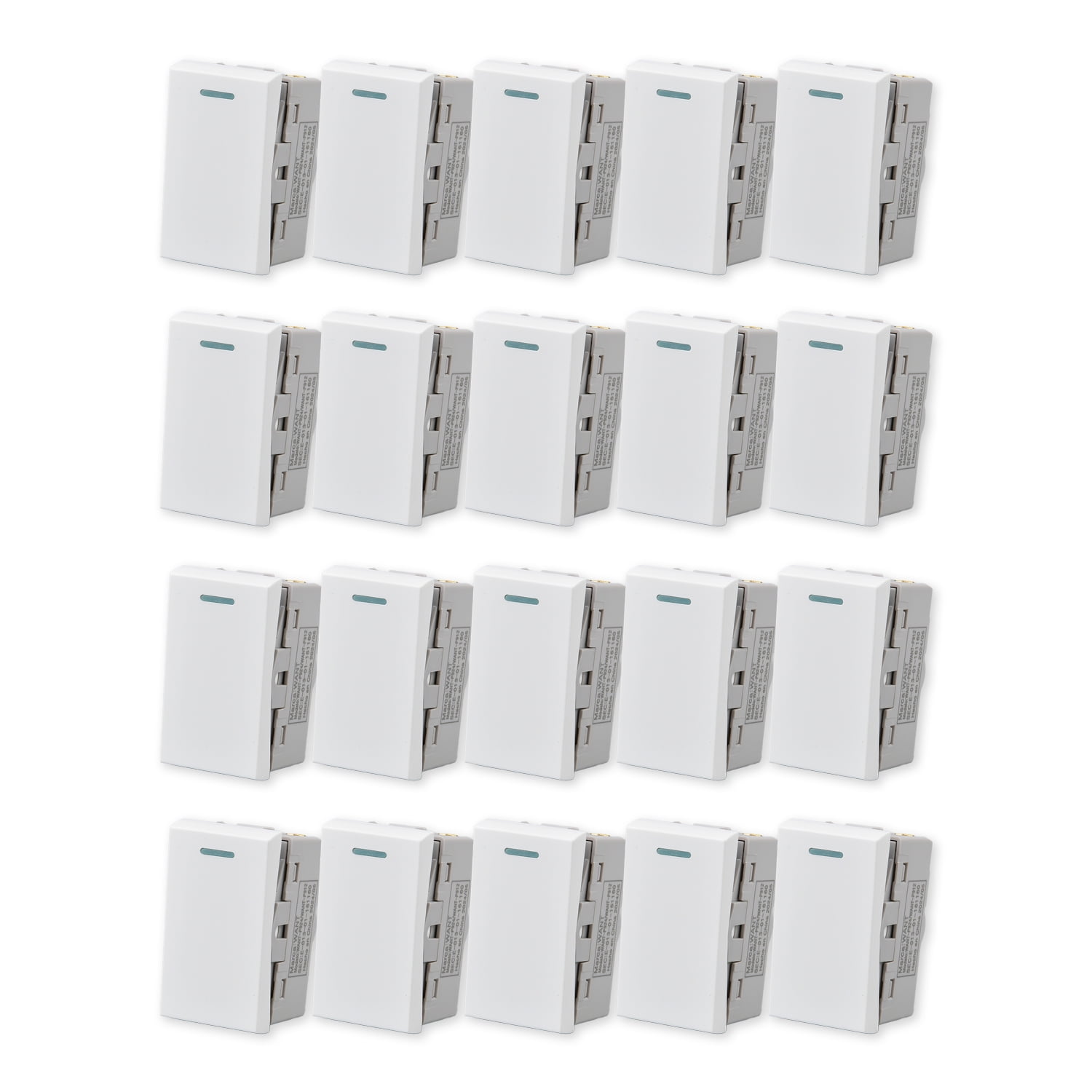 Want - Pack 20 Módulo Interruptor Metálico 9/24 250v - Blanco