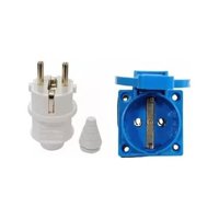 Genérica - Pack Enchufes Hembra Y Macho Schuko 16 Amperes