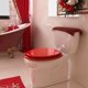 thumbnail image 5 of Asiento de inodoro BLOFDE redondo de madera con bisagras de aleación de zinc rojo, 5 of 6