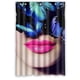 thumbnail image 1 of Cortina de ducha con diseño de mariposa azul y lápiz labial para mujer, juego de cortinas de baño con ganchos, tamaño 48 x 72 pulgadas, 1 of 3