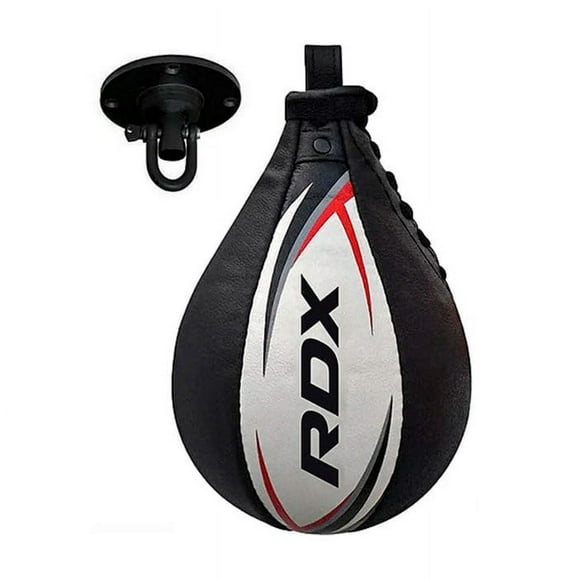 Pera Boxeo RDX Cuero con Soporte Multi White/Red SBL-S2WR