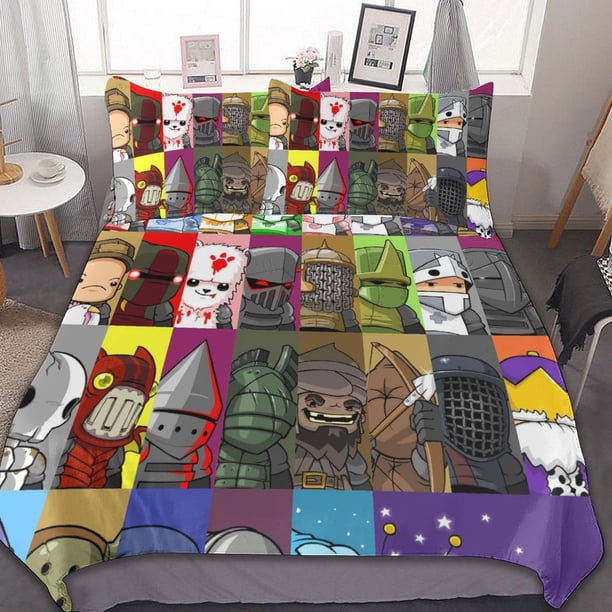 Castle Crashers 3 Pcs Bed Breathable Duvet Cover Soft All Seasons Bedding Set