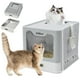thumbnail image 1 of Caja de arena para gatos AiQinu plegable de acero inoxidable con tapa XL, 1 of 3